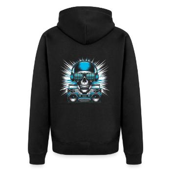 Crâne Avec Lunettes De Soleil House Musique Rave DJ - Veste à capuche bio Premium Unisexe - noir - Dos - Nico (187cm)
