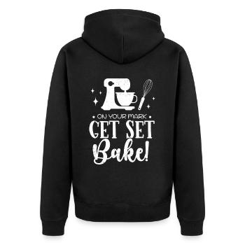 Baker - Unisex Premium Organic Zip Hoodie - black - Back - Nico (187cm)