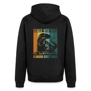 Scale-utations Komodowaran-besitzer Wildtiere - Unisex Premium Bio Zip Hoodie - Schwarz - Hinten - Nico (187cm)