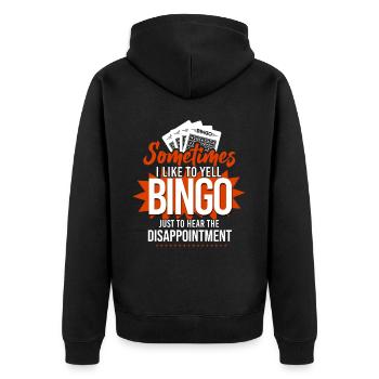 Bingo Player Sometimes I Like To - Unisex Premium Bio Zip Hoodie - Schwarz - Hinten - Nico (187cm)