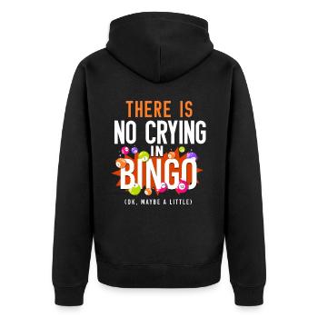 Bingo Player There Is No Crying In - Unisex Premium Bio Zip Hoodie - Schwarz - Hinten - Nico (187cm)
