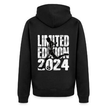Football en édition limitée 2024 en édition limitée - Veste à capuche bio Premium Unisexe - noir - Dos - Nico (187cm)