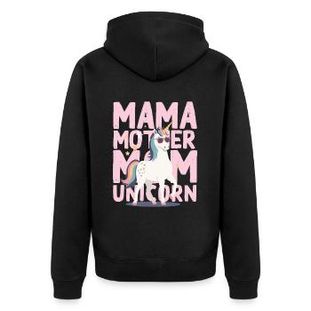 Licorne Maman Licornes Aimant Drôle Élégant - Veste à capuche bio Premium Unisexe - noir - Dos - Nico (187cm)
