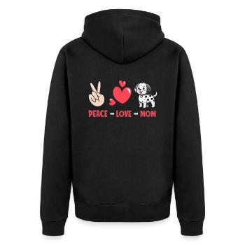 Dalmatien Paix Amour Chien Maman - Veste à capuche bio Premium Unisexe - noir - Dos - Nico (187cm)