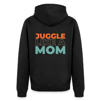 Mom Mom - Unisex Premium Organic Zip Hoodie - black - Back - Nico (187cm)