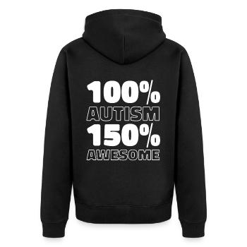Autism Autistic - Unisex Premium Organic Zip Hoodie - black - Back - Nico (187cm)