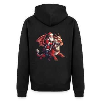 Le Père Noël chevauche un dragon Noël - Veste à capuche bio Premium Unisexe - noir - Dos - Nico (187cm)