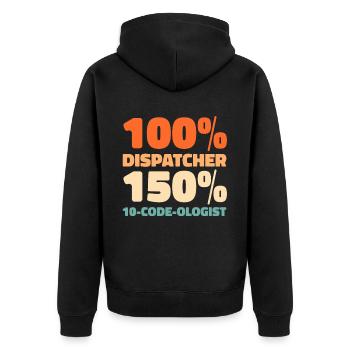 Emergency Call Control Center Operations Center - Unisex Premium Organic Zip Hoodie - black - Back - Nico (187cm)