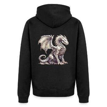 Dragon Skeleton Halloween Dragon Kids - Unisex Premium Organic Zip Hoodie - black - Back - Nico (187cm)