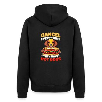 Hot Dog Annulez tout ce qu’ils ont Hot Dogs - Veste à capuche bio Premium Unisexe - noir - Dos - Nico (187cm)