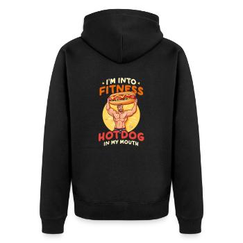 Hot Dog Fitness Hot-dog Dans Ma Bouche - Veste à capuche bio Premium Unisexe - noir - Dos - Nico (187cm)