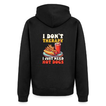 Hot-dog Ne pas avoir besoin de hot-dogs - Veste à capuche bio Premium Unisexe - noir - Dos - Nico (187cm)