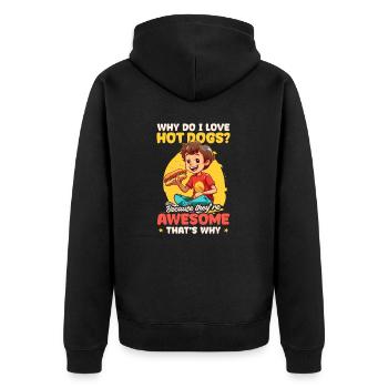 Les hot-dogs parce qu’ils sont géniaux - Veste à capuche bio Premium Unisexe - noir - Dos - Nico (187cm)