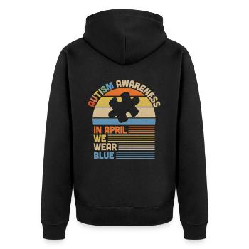 Autisme - Veste à capuche bio Premium Unisexe - noir - Dos - Nico (187cm)