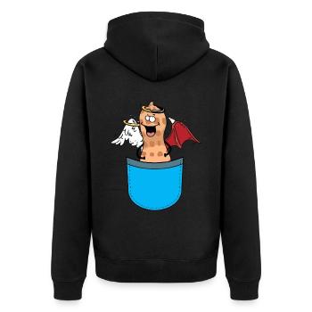 Bags Peanut Angel Devil Guardian Angel - Unisex Premium Organic Zip Hoodie - black - Back - Nico (187cm)