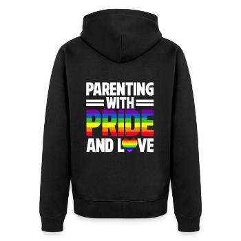 LGBTQ Dad Pride Month Rainbow Gays Father's Day - Unisex Premium Organic Zip Hoodie - black - Back - Nico (187cm)