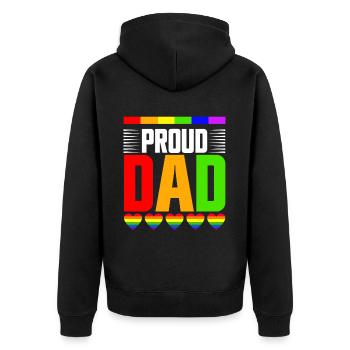 LGBTQ Dad Pride Month Rainbow Gays Father's Day - Unisex Premium Organic Zip Hoodie - black - Back - Nico (187cm)