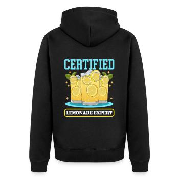 Limonade citron limonade effervescent Stand cadeau - Veste à capuche bio Premium Unisexe - noir - Dos - Nico (187cm)