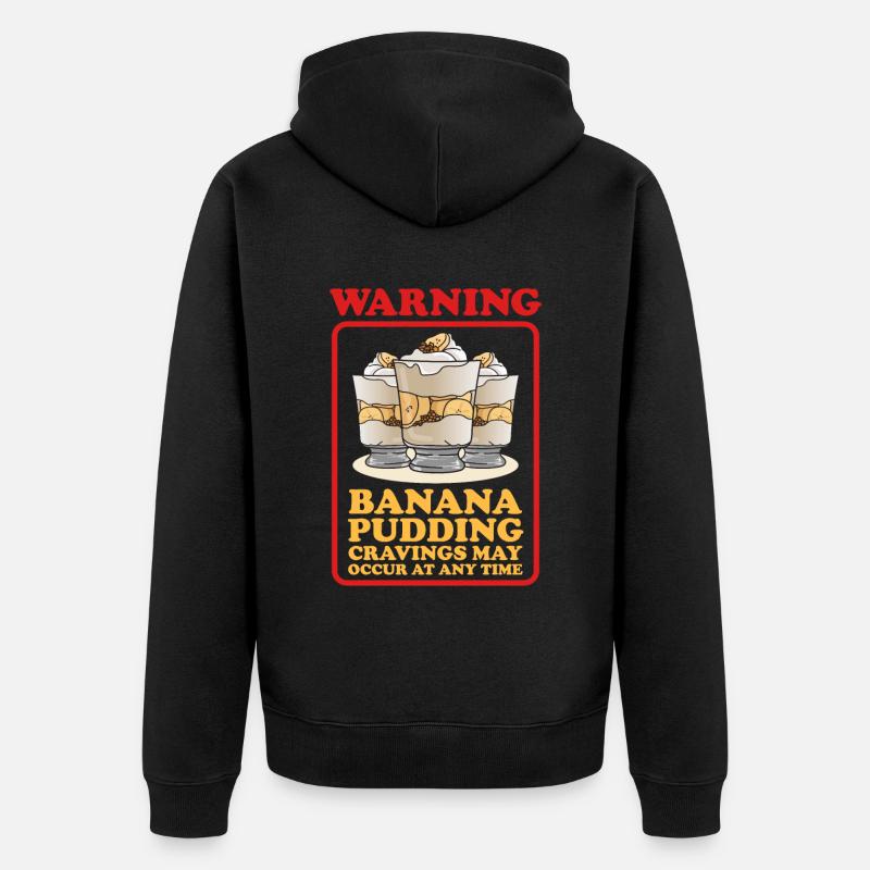 Bananenpudding Bananen-Pudding Geschenk - Unisex Premium Bio Zip Hoodie - Schwarz