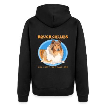 Collie chiens à poil long Collie Collies cadeau - Veste à capuche bio Premium Unisexe - noir - Dos - Nico (187cm)
