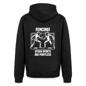 Masque Fencer Sport Design Sur Jeu Sur L’escrime De Combat - Veste à capuche bio Premium Unisexe - noir - Dos - Nico (187cm)