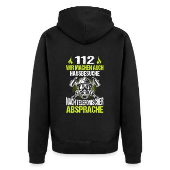 Tshirt pompier pompier pompier pompier 112 - Veste à capuche bio Premium Unisexe - noir - Dos - Nico (187cm)