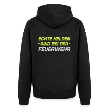 Firefighter Tshirt Firefighter Firefighter 112 - Unisex Premium Organic Zip Hoodie - black - Back - Nico (187cm)