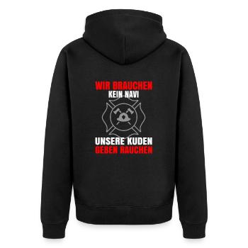 Tshirt pompier pompier pompier 112 - Veste à capuche bio Premium Unisexe - noir - Dos - Nico (187cm)