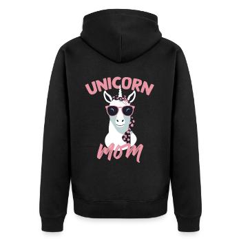 Licorne Maman Licornes Élégantes Femme Aimante - Veste à capuche bio Premium Unisexe - noir - Dos - Nico (187cm)