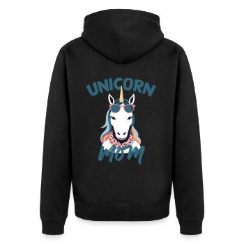 Licorne Maman Licornes Élégantes Amoureux - Veste à capuche bio Premium Unisexe - noir - Dos - Nico (187cm)
