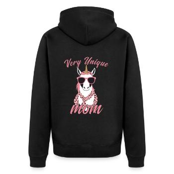 Licorne Maman Unique Élégante Licorne Femme - Veste à capuche bio Premium Unisexe - noir - Dos - Nico (187cm)