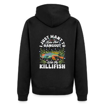 Killifish Owner Aquarium Enthusiasts - Unisex Premium Organic Zip Hoodie - black - Back - Nico (187cm)