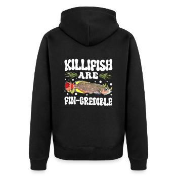 Killifish Owner Aquarium Enthusiasts - Unisex Premium Organic Zip Hoodie - black - Back - Nico (187cm)