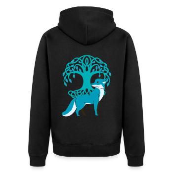 renard, renards, nature, conte de fées, forêt, nature, arbre - Veste à capuche bio Premium Unisexe - noir - Dos - Nico (187cm)