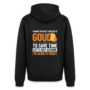 Meilleur Gouda au fromage Supposons que je sois le bon fabricant - Veste à capuche bio Premium Unisexe - noir - Dos - Nico (187cm)