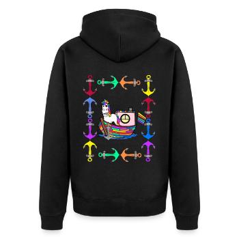 Licornes arc-en-ciel Drapeau arc-en-ciel LGBT - Veste à capuche bio Premium Unisexe - noir - Dos - Nico (187cm)
