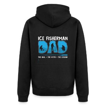 Ice Fisherman Dad The Idol The Myth Ice Angler - Unisex Premium Organic Zip Hoodie - black - Back - Nico (187cm)