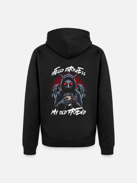 Hello Darkness My Old Friend - Unisex Premium Organic Zip Hoodie - black