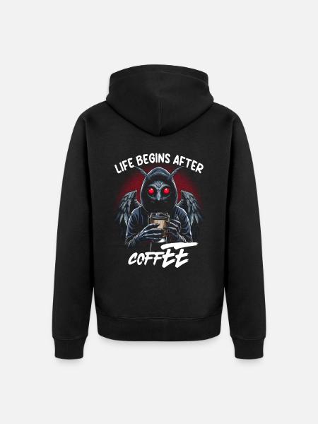 Life Begins After Coffee - Unisex Premium Organic Zip Hoodie - black