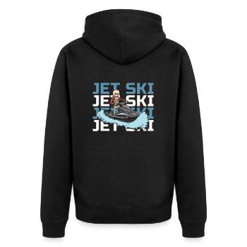 Jet Ski - Unisex Premium Bio Zip Hoodie - Schwarz - Hinten - Nico (187cm)