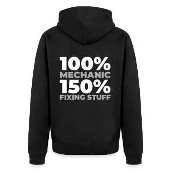 Flugzeug Mechaniker - Unisex Premium Bio Zip Hoodie - Schwarz - Hinten - Nico (187cm)