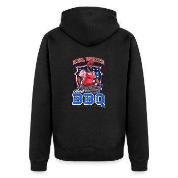 4 juillet BBQ rouge blanc BBQ - Veste à capuche bio Premium Unisexe - noir - Dos - Nico (187cm)