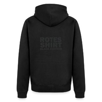 Entdecke Die Tiefe Von Schwarz In Jeder Gestaltung - Unisex Premium Bio Zip Hoodie - Schwarz - Hinten - Nico (187cm)