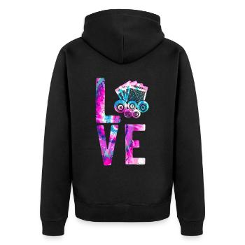 Bingo Player Watercolor Love - Unisex Premium Bio Zip Hoodie - Schwarz - Hinten - Nico (187cm)