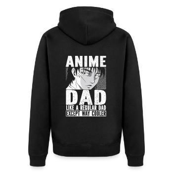 Papa Anime Comme Un Papa Ordinaire Otaku Manga Japonais - Veste à capuche bio Premium Unisexe - noir - Dos - Nico (187cm)