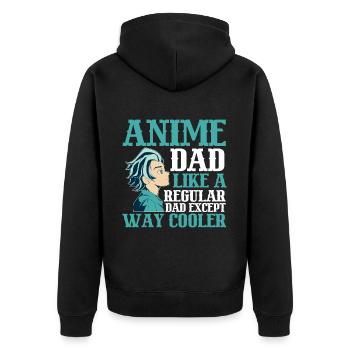 Papa Anime Comme Un Papa Ordinaire Otaku Manga Japonais - Veste à capuche bio Premium Unisexe - noir - Dos - Nico (187cm)