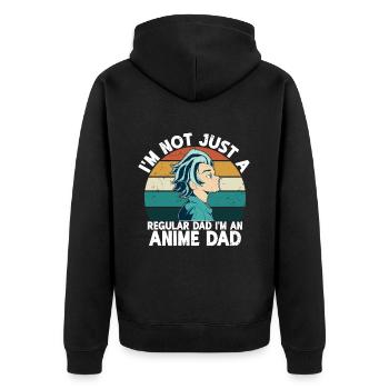 Papa Anime Comme Un Papa Ordinaire Otaku Manga Japonais - Veste à capuche bio Premium Unisexe - noir - Dos - Nico (187cm)