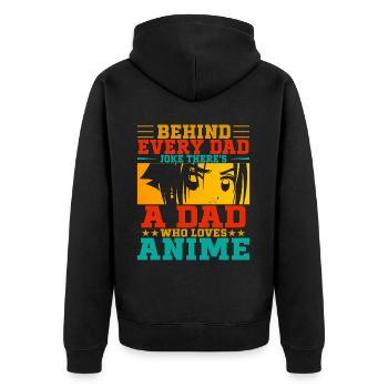 Papa Anime Comme Un Papa Ordinaire Otaku Manga Japonais - Veste à capuche bio Premium Unisexe - noir - Dos - Nico (187cm)