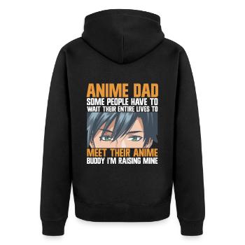 Papa Anime Comme Un Papa Ordinaire Otaku Manga Japonais - Veste à capuche bio Premium Unisexe - noir - Dos - Nico (187cm)