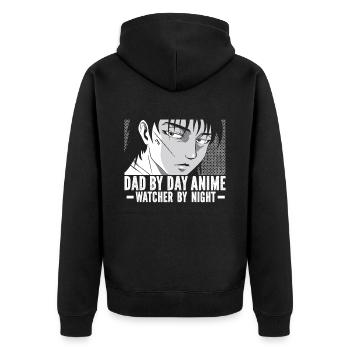 Papa Anime Comme Un Papa Ordinaire Otaku Manga Japonais - Veste à capuche bio Premium Unisexe - noir - Dos - Nico (187cm)